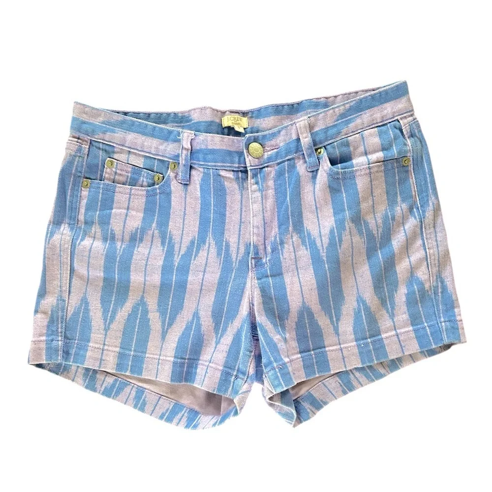 J. Crew | Women’s lavender/blue Southwest print 5 pocket jean shorts, size 8